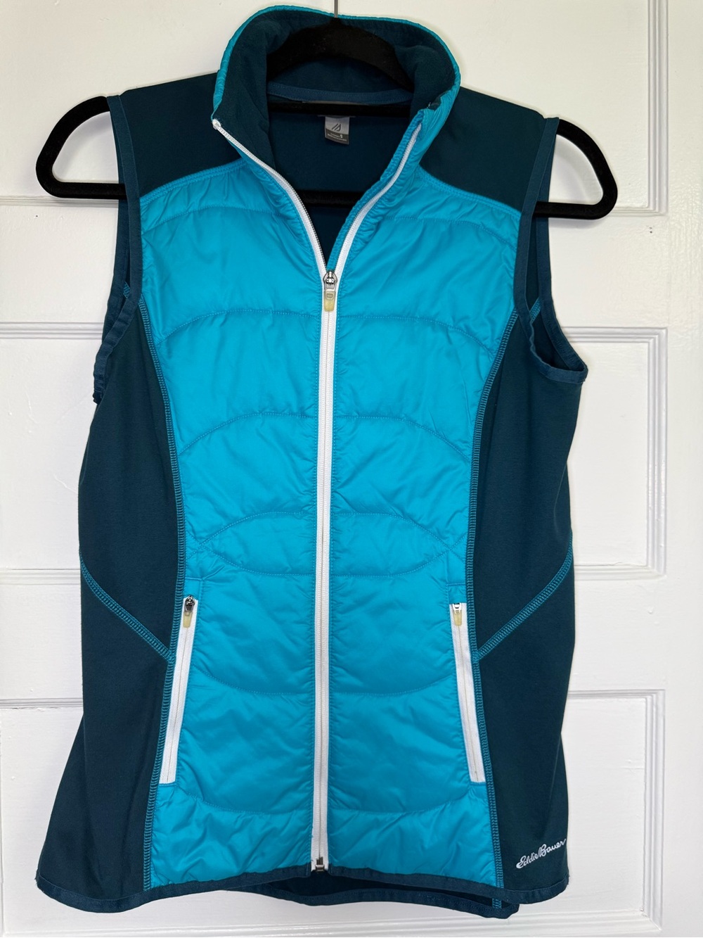 Eddie Bauer Teal & Blue Primaloft Full-Zip Mid-Weight Quilted Vest Gorpcore S